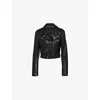 Prada Long-sleeved Zipper Leather Jacket In Black