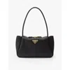 Prada Medium Leather Shoulder Bag In Black
