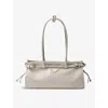 Prada Medium Enamel Triangle Logo Two-way Bag In White