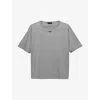 Prada Men's Jersey Triangle Logo T-shirt In Grey