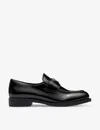 Prada Brand-plaque Patent Leather Loafers In Black
