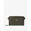 Prada Mens Green Brand-plaque Saffiano-leather Cross-body Bag