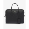 Prada Womens Black Brand-plaque Saffiano-leather Work Bag In Black