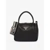 Prada Womens Black Brand-plaque Small Shoulder Bag In Black