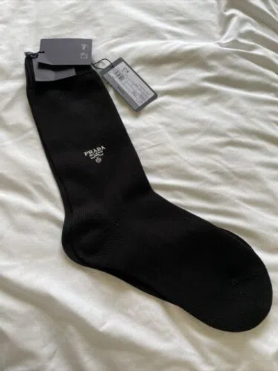 Pre-owned Prada Brand  Socks For Men- Sz Medium In Black