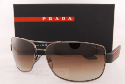 Pre-owned Prada Brand  Sport Linea Rossa Sunglasses Ps 50zs 5av 02p Gunmetal/brown