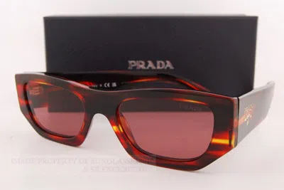 Pre-owned Prada Brand  Sunglasses Pr A01s 13o 80b Havana Red/dark Violet For Men Women In Purple