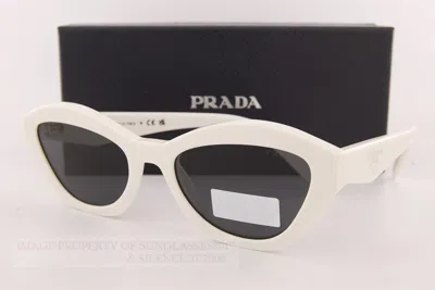 Pre-owned Prada Brand  Sunglasses Pr A02s 17k 08z White/dark Gray For Women