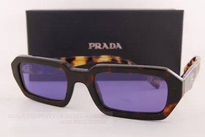 Pre-owned Prada Brand  Sunglasses Pr A12s 17n 50b Havana/violet Mirror Silver Women In Purple