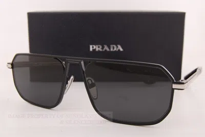 Pre-owned Prada Brand  Sunglasses Pr A53s 1bo 5s0 Matte Black/dark Grey For Men In Gray