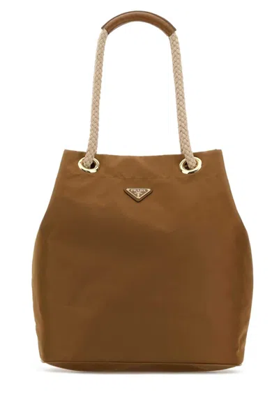 Prada Brandy Mariner Large Bucket Bag In Brown