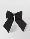 Prada Brass Hair Clip With Maxi Bow Design In Black
