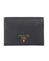 Prada Small Saffiano Leather Wallet In Black