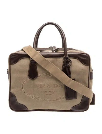 Pre-owned Prada Briefcase In Brown