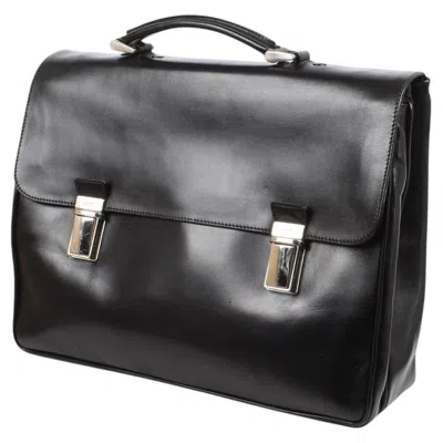 Pre-owned Prada Briefcase Men Bag Size M In Black