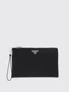 Prada Triangle Logo Re-nylon And Saffiano Leather Envelope Pouch
