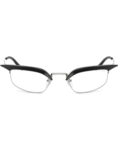 Prada Brille Mit Geometrischem Gestell In Schwarz