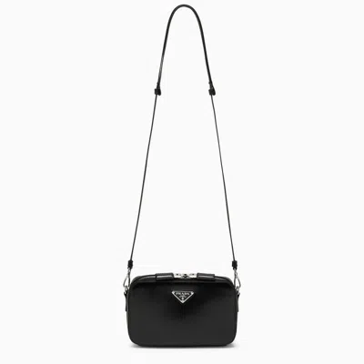 Prada Brique Bag In Black Brushed Leather