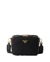 Prada Brique Triangle-motif Messenger Bag In Black