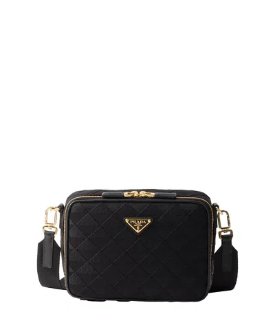 PRADA BRIQUE EMBROIDERED FABRIC BAG