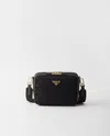 Prada Brique Triangle-motif Messenger Bag In Black