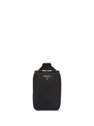 Prada Brique Leather Shoulder Bag In Black