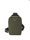 Prada Brique Saffiano Leather Bag In Grün