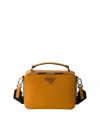Prada Brique Medium Saffiano Leather Bag In Orange