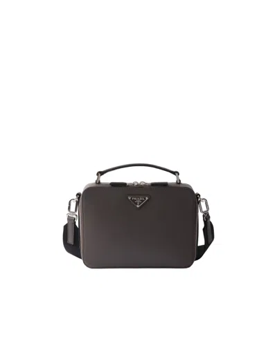 Prada Brique Medium Saffiano Leather Bag In Purple