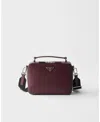 Prada Brique Medium Saffiano Leather Bag In White
