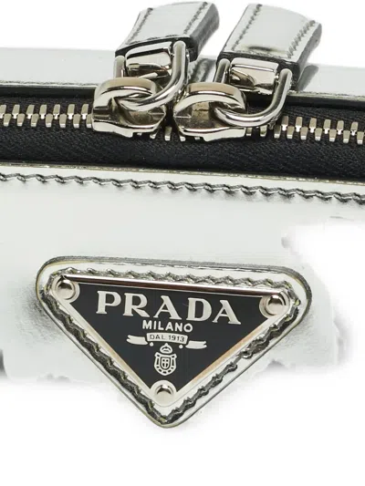 Pre-owned Prada Brique Mini Bag In Silver