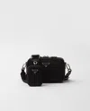Prada Brique Re-nylon And Saffiano Leather Bag In Black