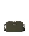 Prada Mens Green Brique Leather Shoulder Bag In Brown