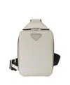 Prada Brique Saffiano Leather Bag In Neutral