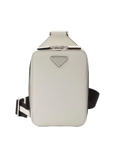 Prada Brique Saffiano Leather Bag In Neutral