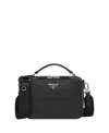 Prada Brique Saffiano Leather Bag In Black