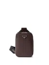 Prada Brique Saffiano Leather Bag In Brown