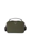 Prada Brique Saffiano Leather Bag In Green