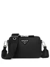 Prada Brique Saffiano Leather Bag In Black