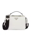 Prada Brique Medium Saffiano Leather Bag In White