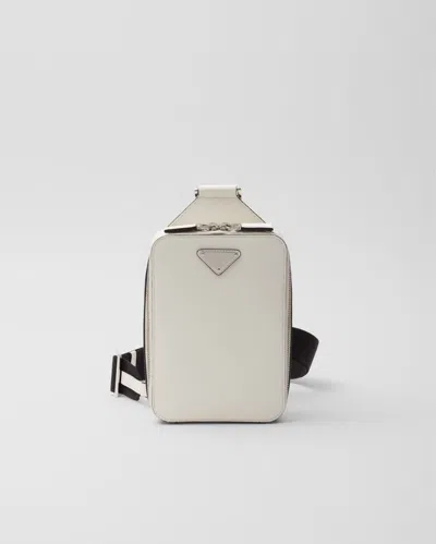 Prada Brique Tasche Aus Saffiano-leder In White