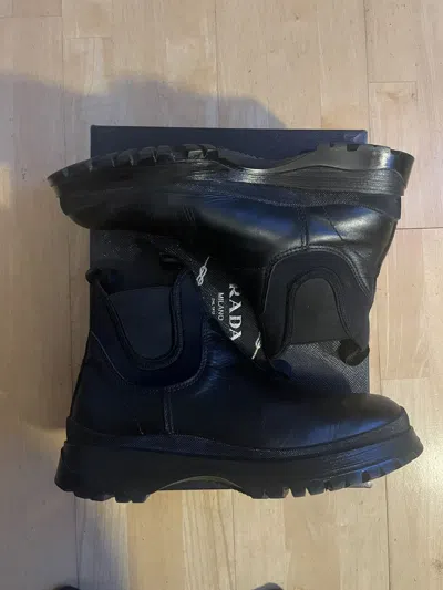 Pre-owned Prada Brixen Boots Black Us11