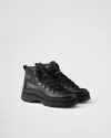 Prada Mens Black Brixxen Triangle-plaque Leather Ankle Boots Eur 44.5 / 10.5 Uk In Black