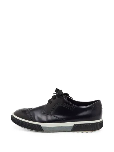 Pre-owned Prada Brogue Derby Sneakers In 黑色