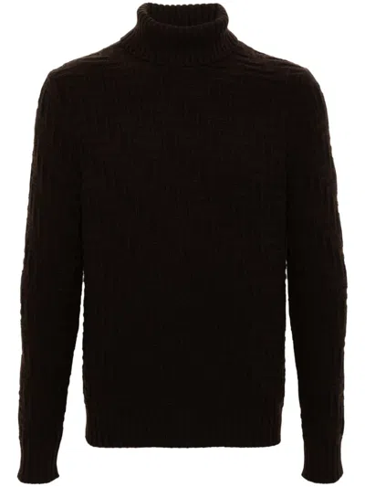 Prada Cashmere Turtle Neck Sweater In Brown