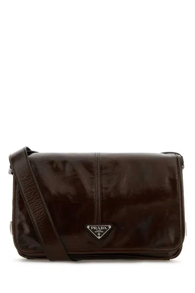 PRADA PRADA CHOCOLATE LEATHER CROSSBODY BAG
