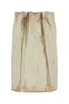 Prada White Leather Skirt In Neutral