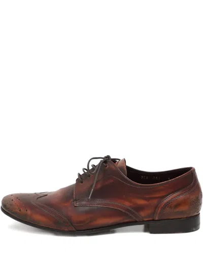 Pre-owned Prada Leather Oxford Shoes In Brown