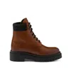 Prada Leather And Re-nylon Ankle Boots In Multi