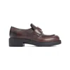 PRADA BROWN CALF LEATHER LOAFERS